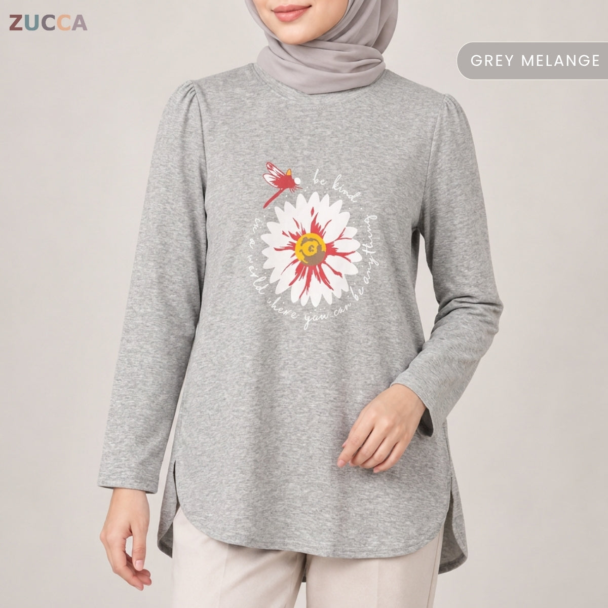 ZUCCA HANIM WOMEN MODEST FLORAL GRAPHIC BLOUSE - MA290