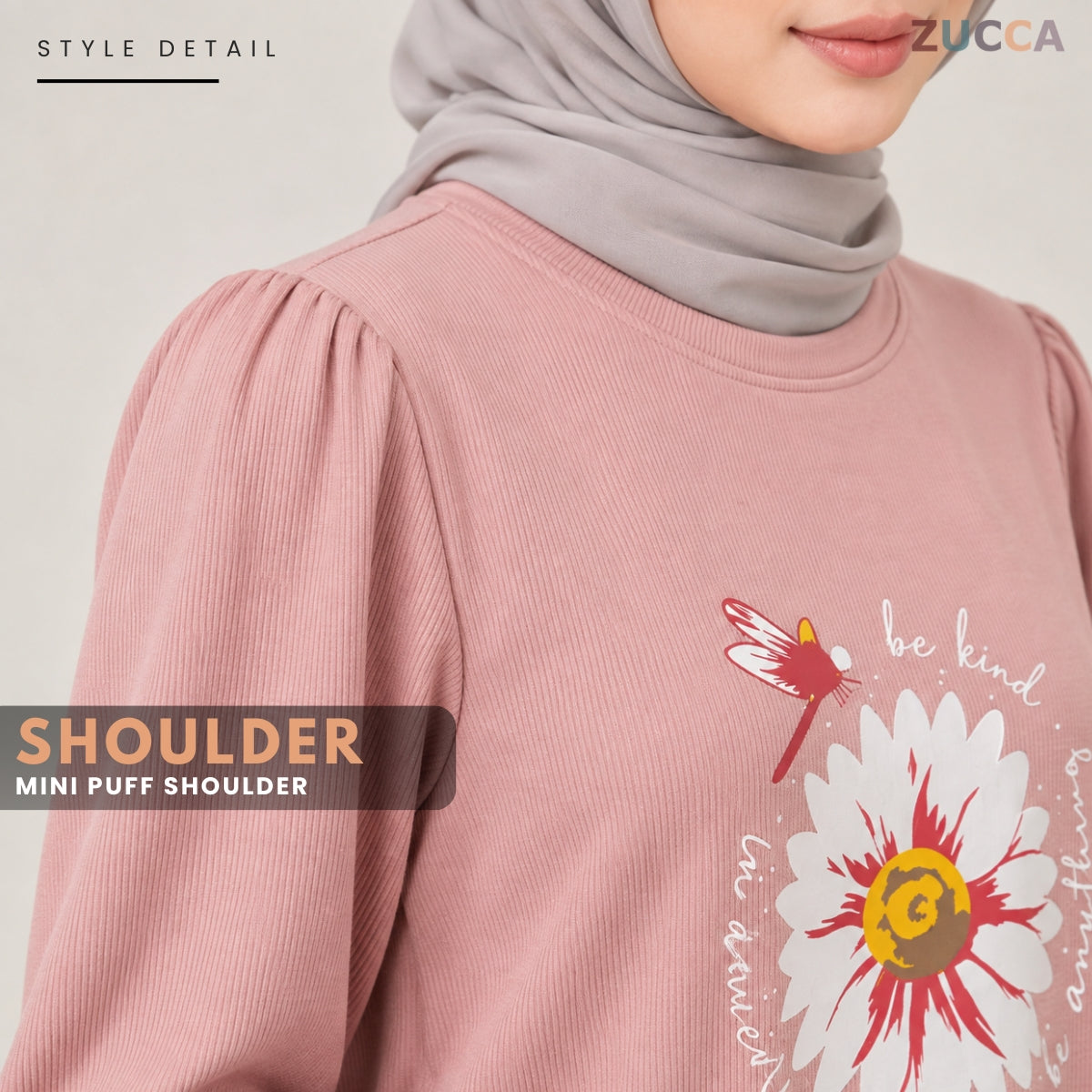 ZUCCA HANIM WOMEN MODEST FLORAL GRAPHIC BLOUSE - MA290