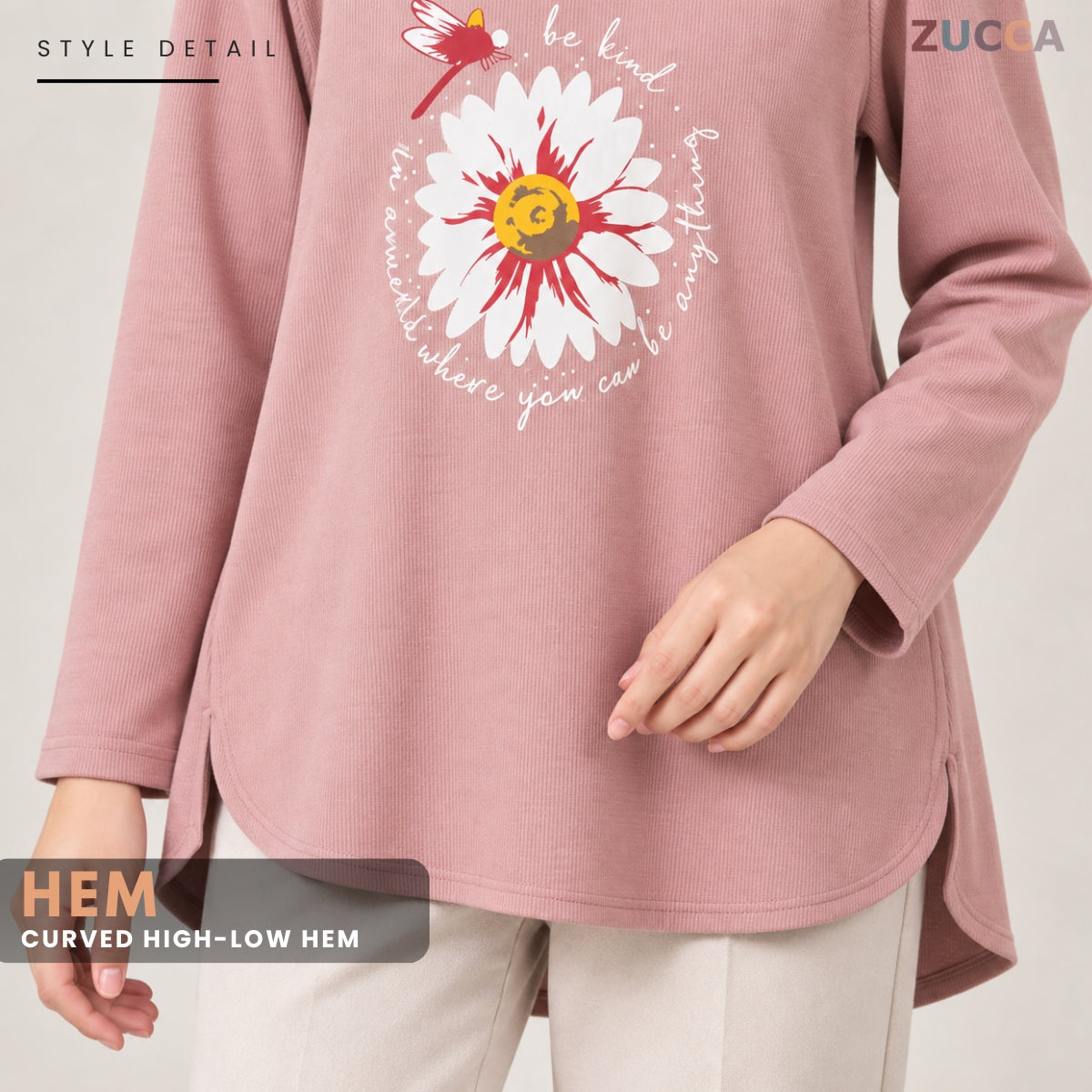 ZUCCA HANIM WOMEN MODEST FLORAL GRAPHIC BLOUSE - MA290