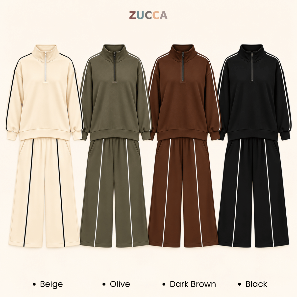 ZUCCA RAVEENA RELAXED CASUAL SPORTY HALF ZIP - MA297