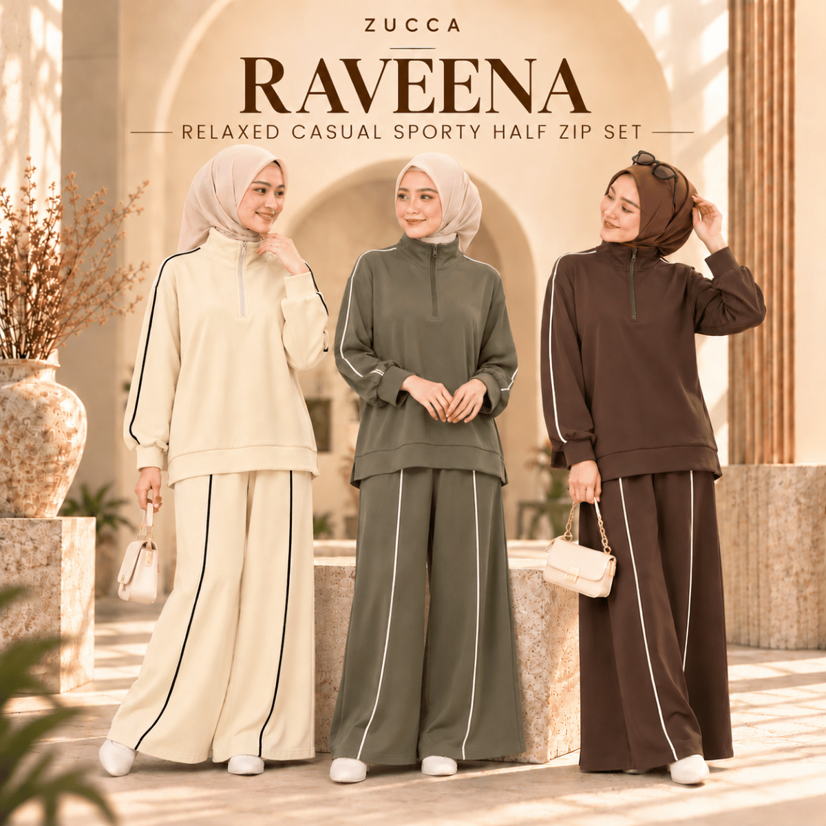 ZUCCA RAVEENA RELAXED CASUAL SPORTY HALF ZIP - MA297