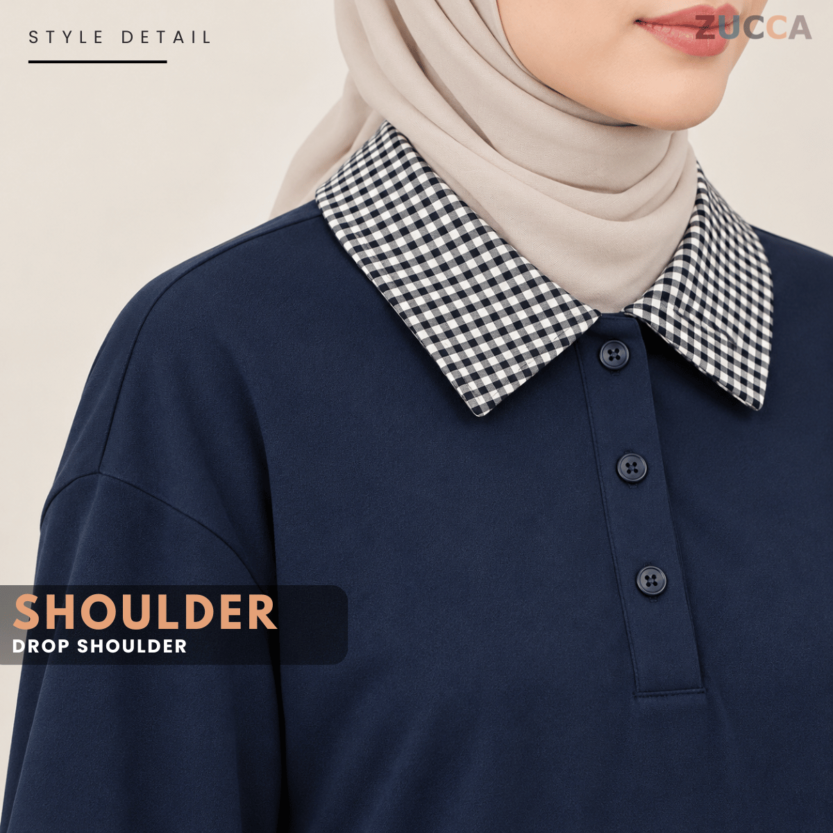 ZUCCA MARCELLA CLASSIC CHECKERED COLLAR MODEST SET - MA298