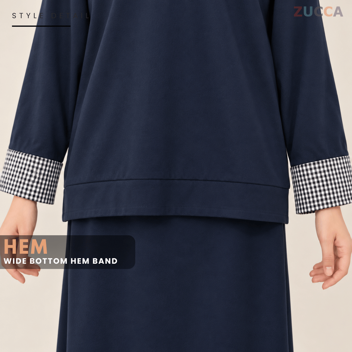 ZUCCA MARCELLA CLASSIC CHECKERED COLLAR MODEST SET - MA298