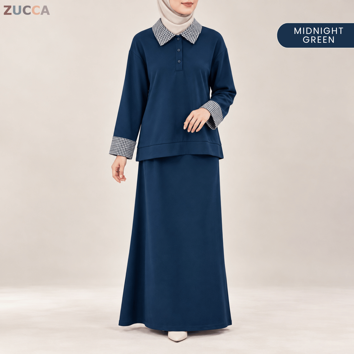 ZUCCA MARCELLA CLASSIC CHECKERED COLLAR MODEST SET - MA298