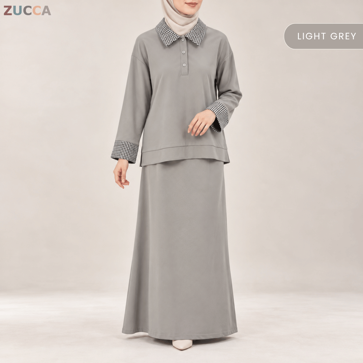 ZUCCA MARCELLA CLASSIC CHECKERED COLLAR MODEST SET - MA298