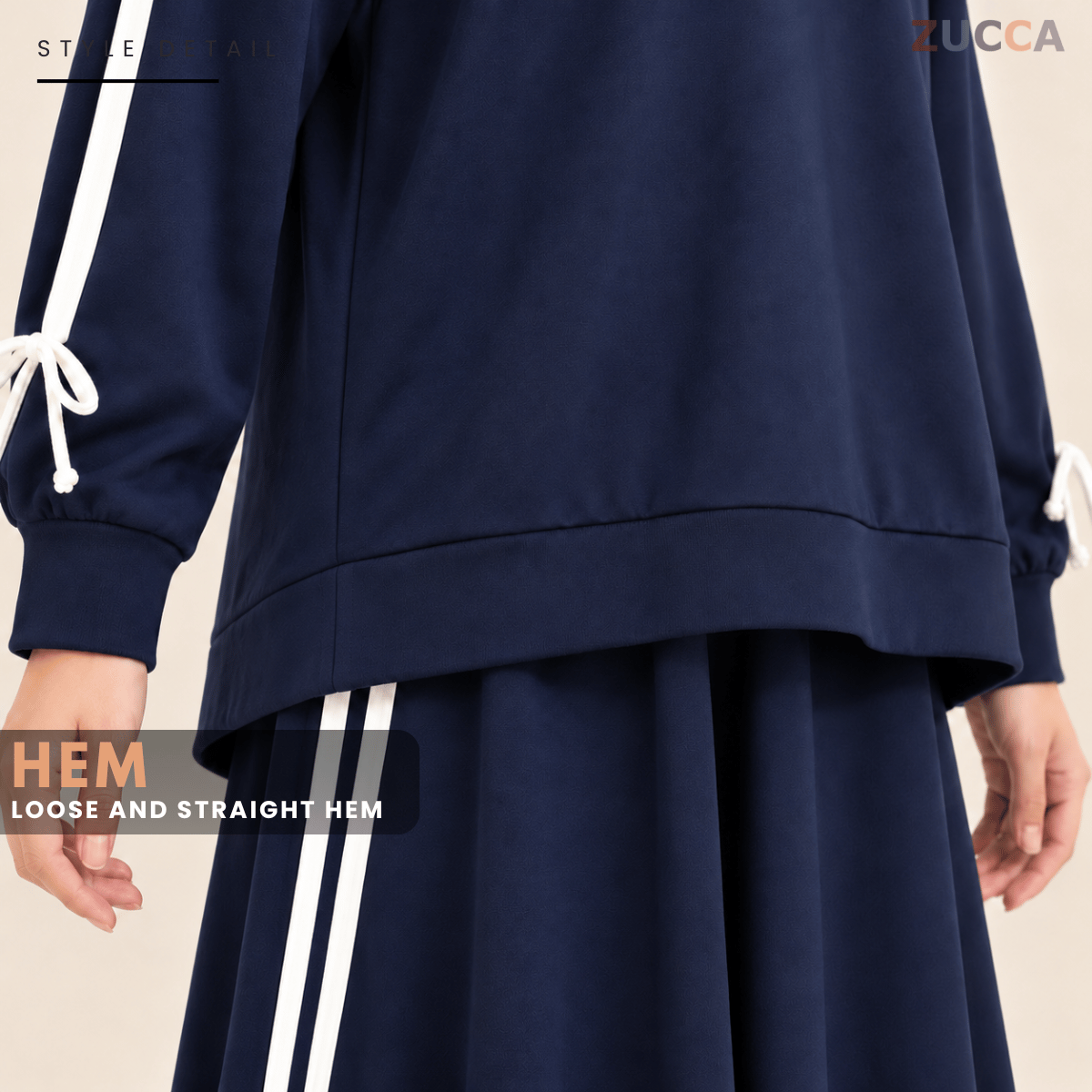 ZUCCA LAUREN SPORTY CASUAL LONG SLEEVE TOP & SKIRT SET-MA299