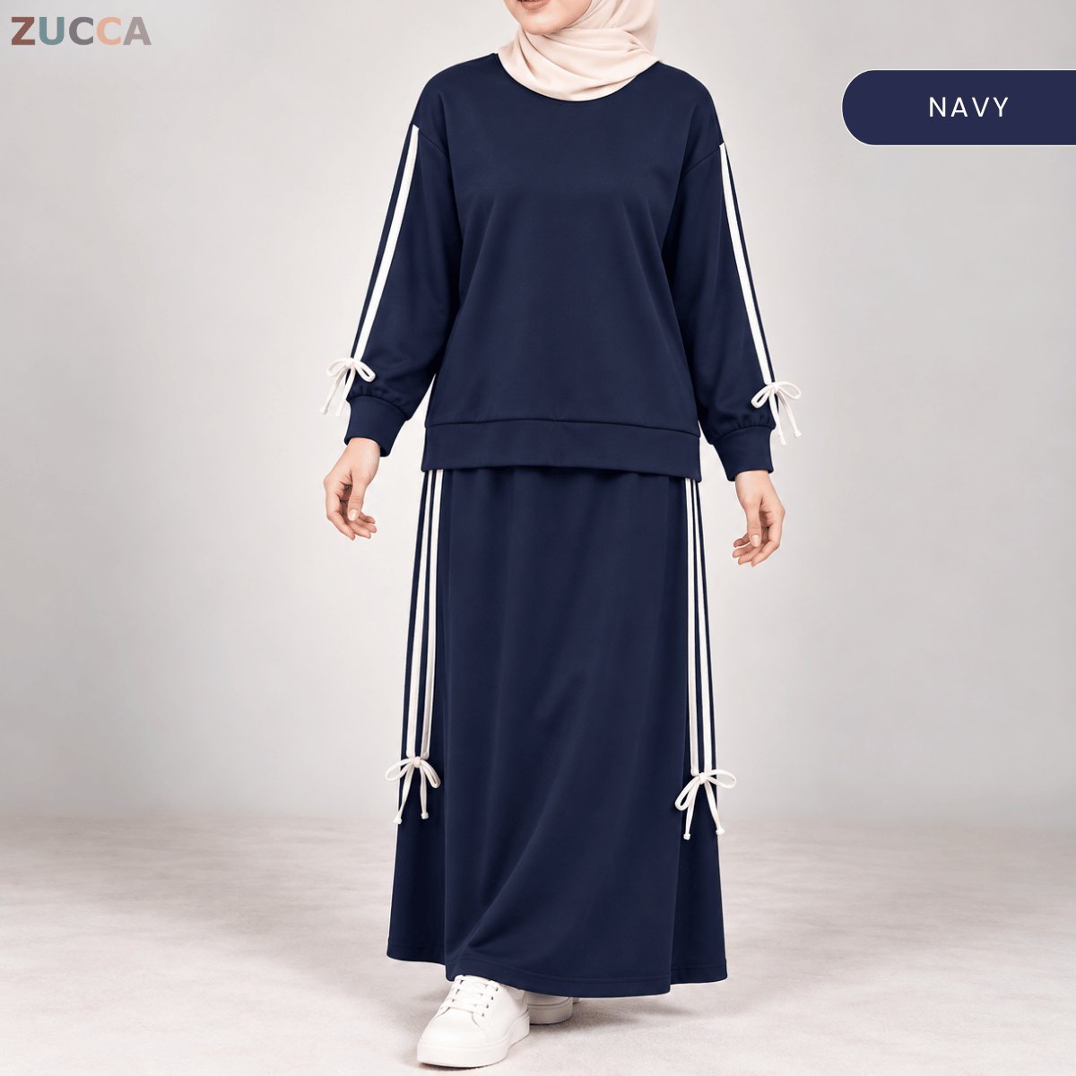 ZUCCA LAUREN SPORTY CASUAL LONG SLEEVE TOP & SKIRT SET-MA299