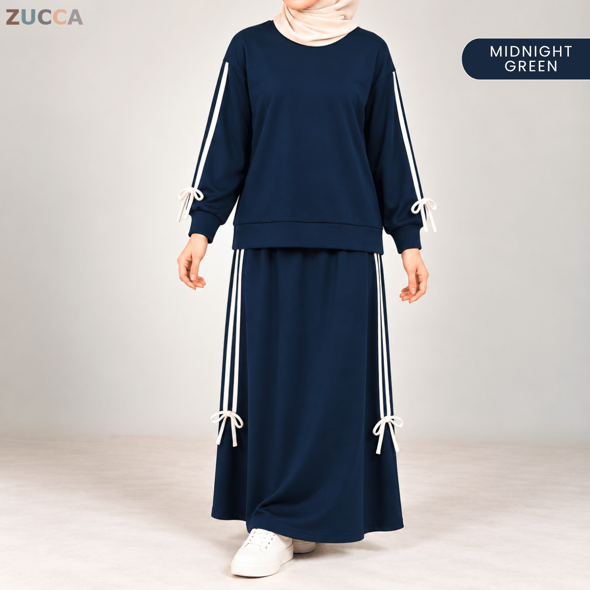 ZUCCA LAUREN SPORTY CASUAL LONG SLEEVE TOP & SKIRT SET-MA299