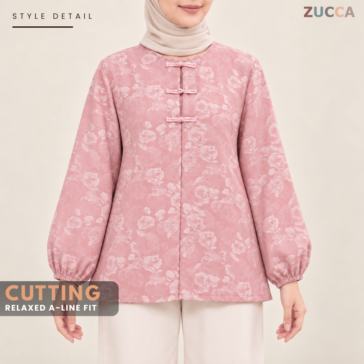 ZUCCA LEANDRA ORIENTAL FLORAL JACQUARD BLOUSE - MA301
