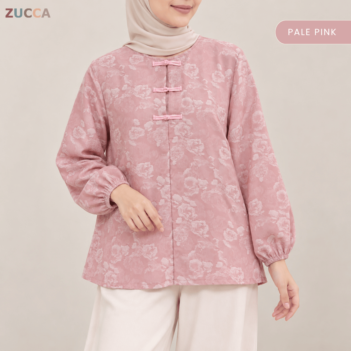 ZUCCA LEANDRA ORIENTAL FLORAL JACQUARD BLOUSE - MA301