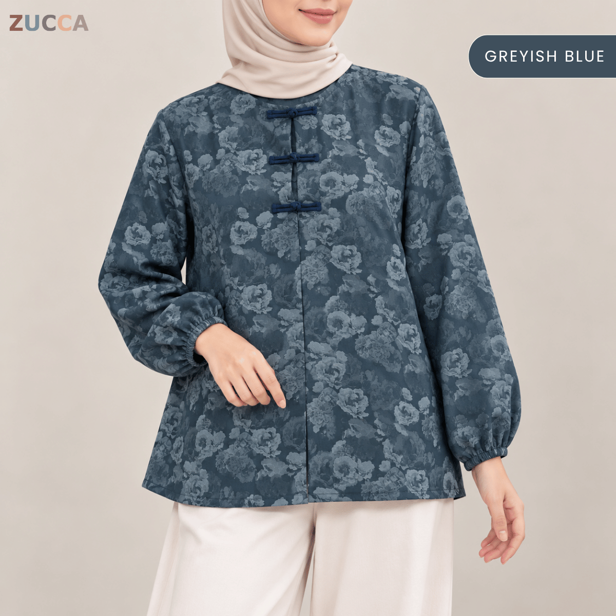 ZUCCA LEANDRA ORIENTAL FLORAL JACQUARD BLOUSE - MA301