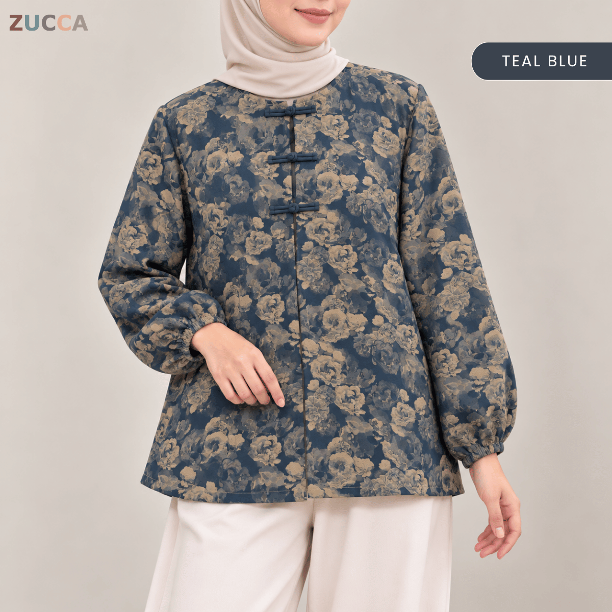 ZUCCA LEANDRA ORIENTAL FLORAL JACQUARD BLOUSE - MA301