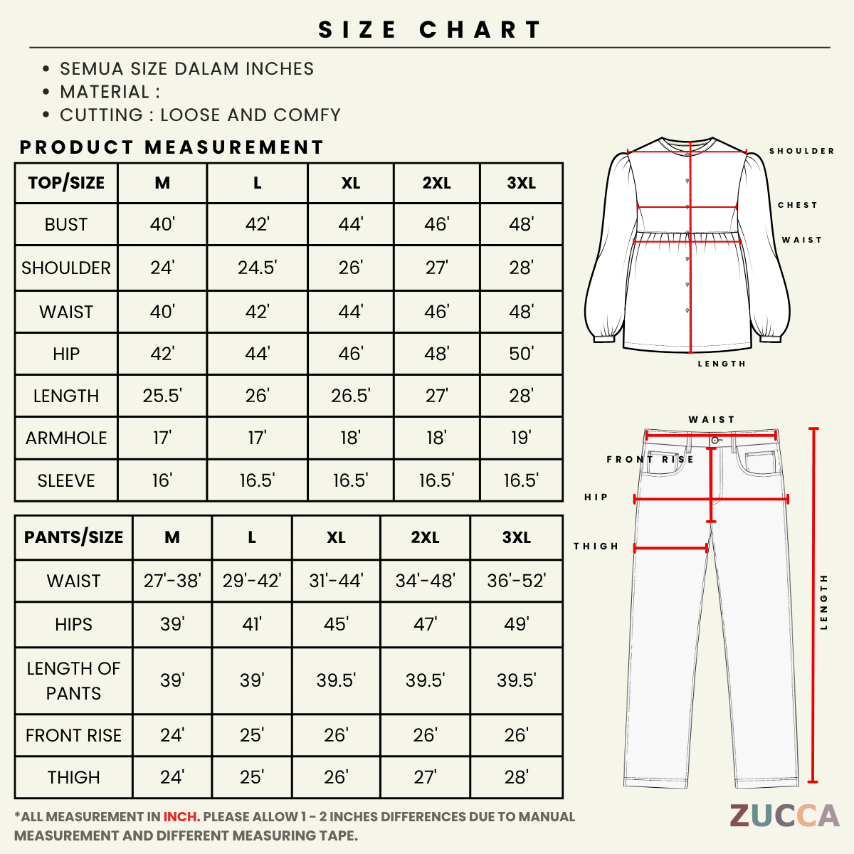 ZUCCA MEGAN WOMEN SET PANTS AND SHIRT LONG SLEEVE - MA305