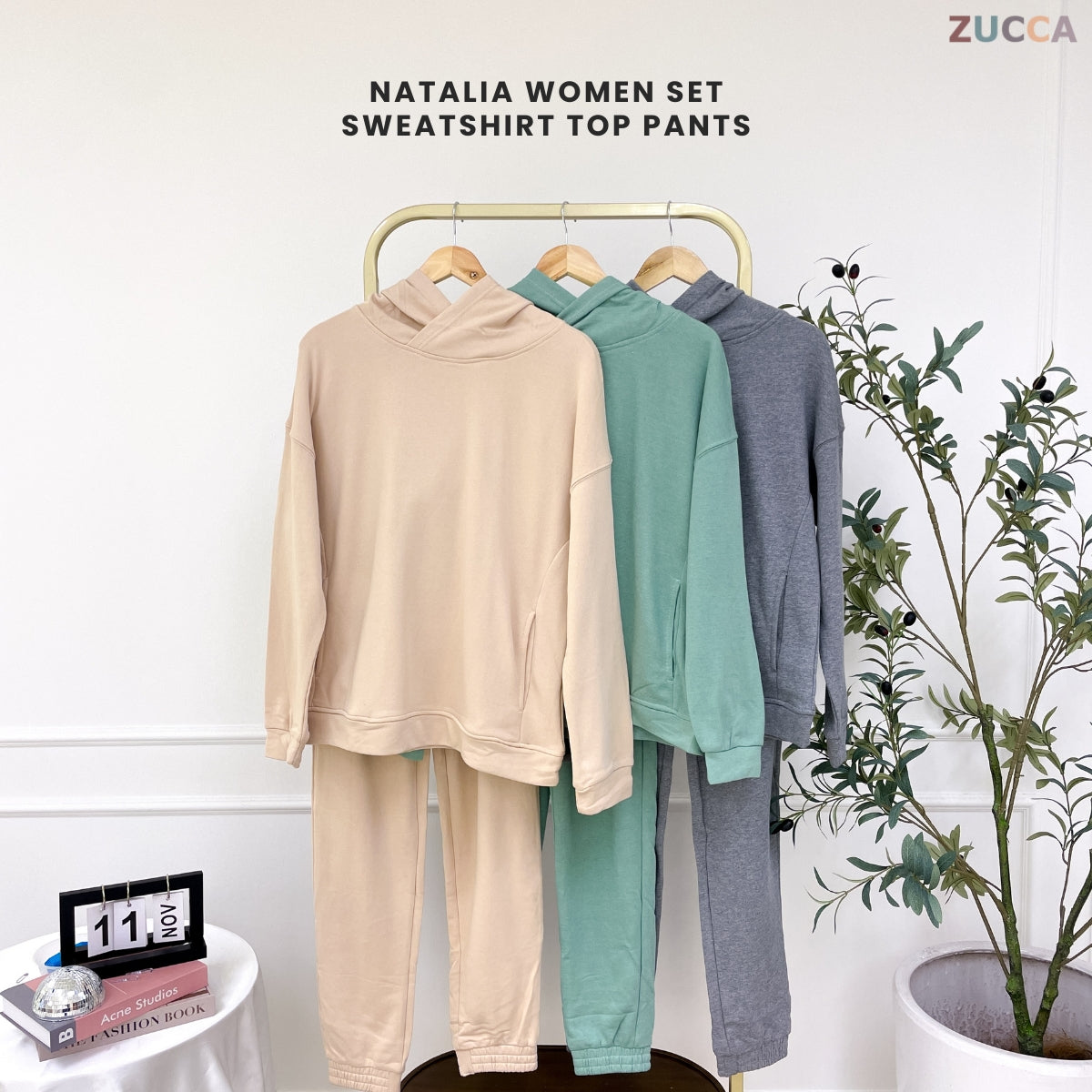ZUCCA NATALIA WOMEN SWEATSHIRT SET TOP PANTS - MAC1001