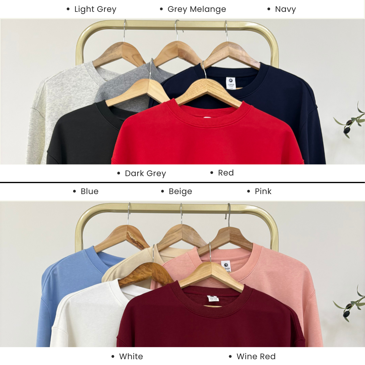 ZUCCA QUINN ESSENTIAL CREW UNISEX SWEATSHIRT (NORMAL SIZE) - MAC1003 (SW47B)