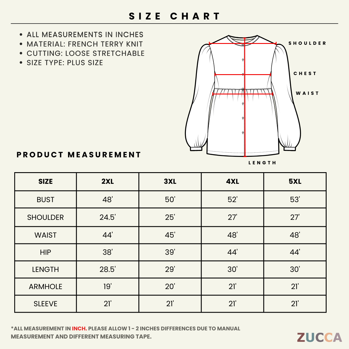 ZUCCA QUINN ESSENTIAL CREW UNISEX SWEATSHIRT  (PLUS SIZE) - MAC1003 (SW47B)