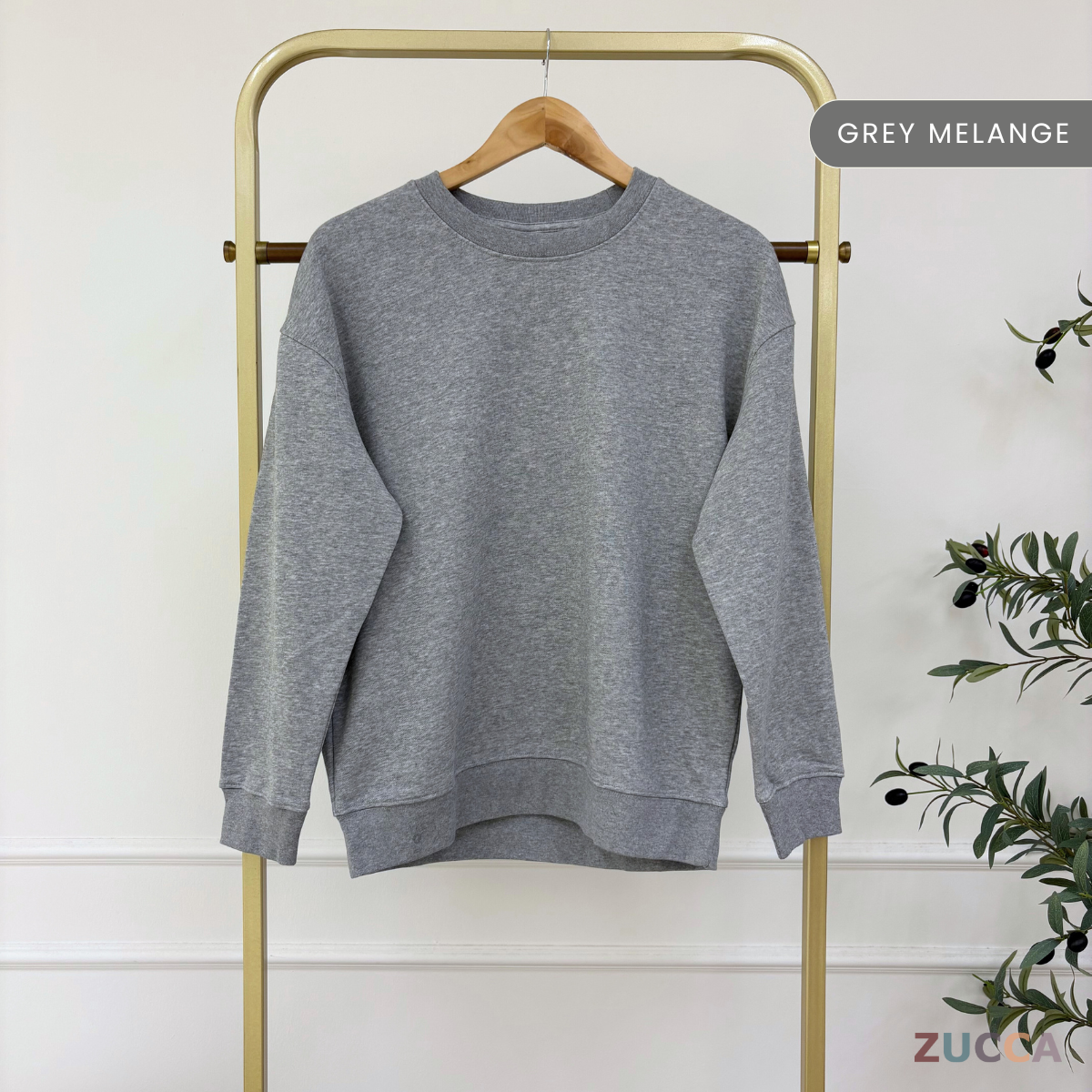 ZUCCA QUINN ESSENTIAL CREW UNISEX SWEATSHIRT  (PLUS SIZE) - MAC1003 (SW47B)