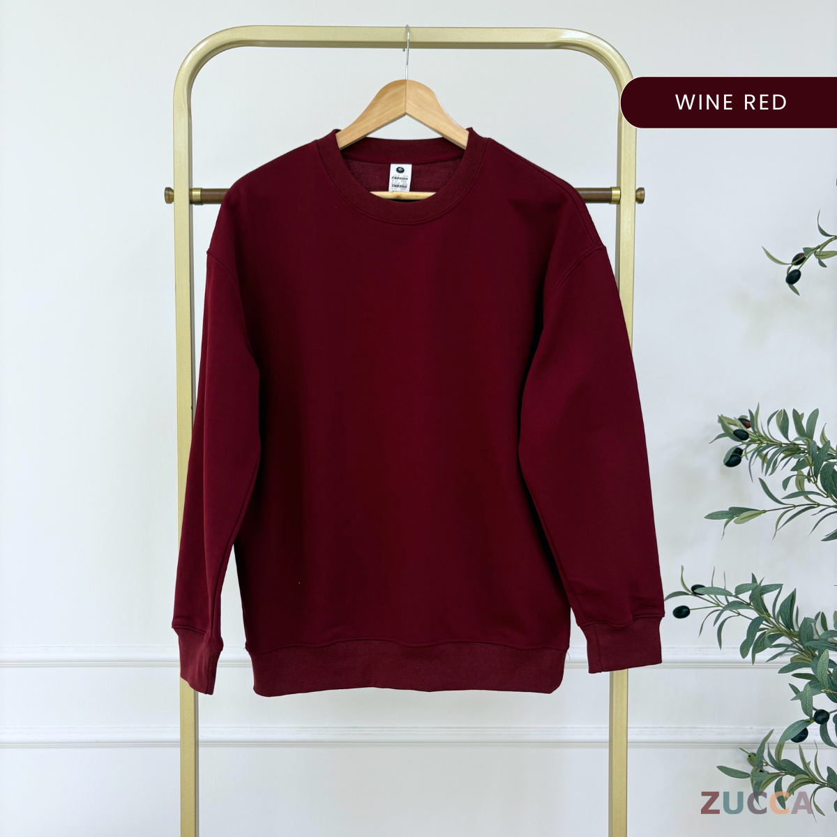 ZUCCA QUINN ESSENTIAL CREW UNISEX SWEATSHIRT  (PLUS SIZE) - MAC1003 (SW47B)