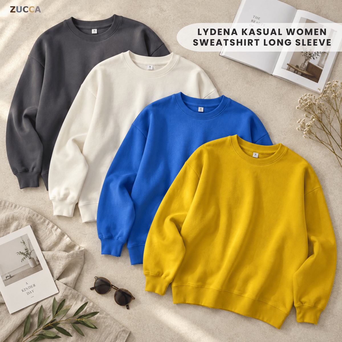 ZUCCA LYDENA KASUAL WOMEN SWEATSHIRT LONG SLEEVE - MAC1004 (SW150)