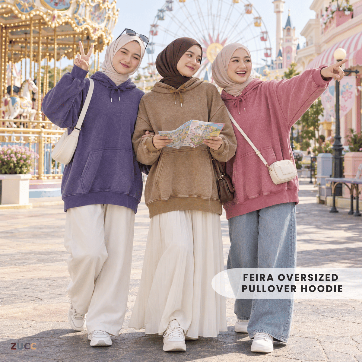 ZUCCA FEIRA OVERSIZED PULLOVER HOODIE - MAC1009 (SW204)