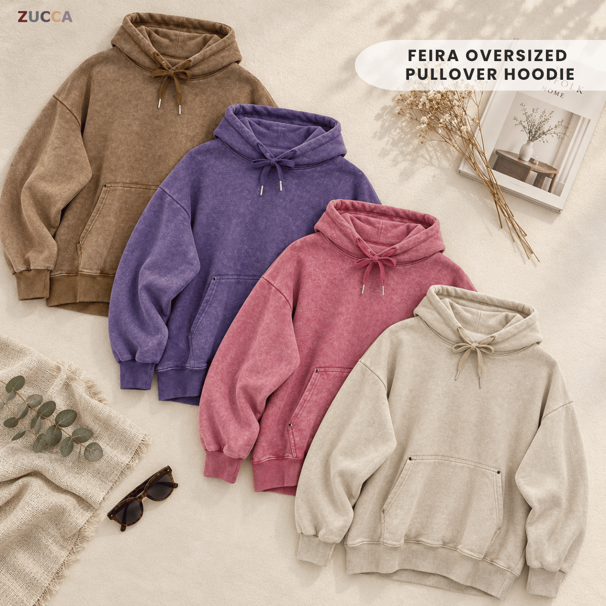 ZUCCA FEIRA OVERSIZED PULLOVER HOODIE - MAC1009 (SW204)