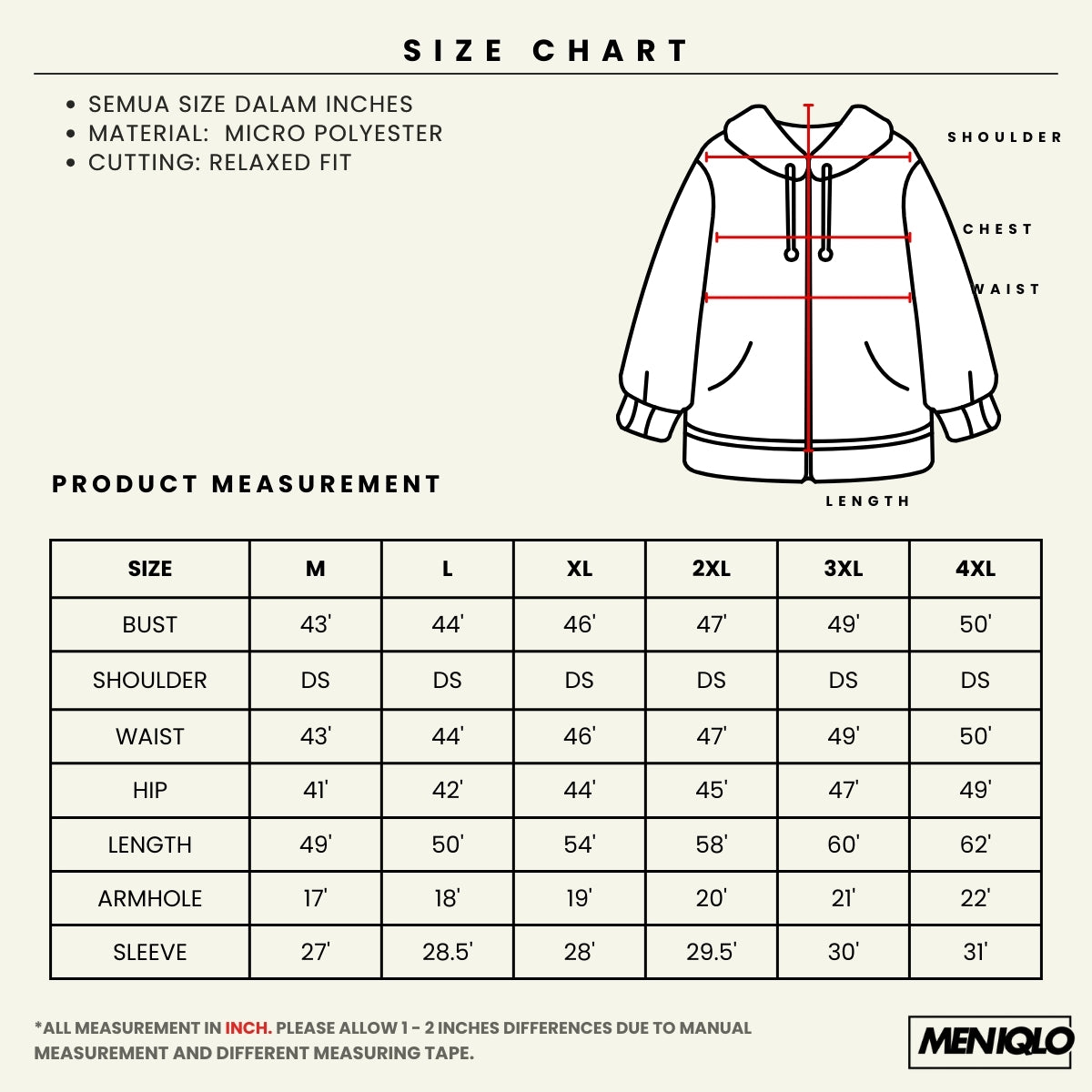 MENIQLO ANDREW URBAN HOODIE JACKET -MAC1013