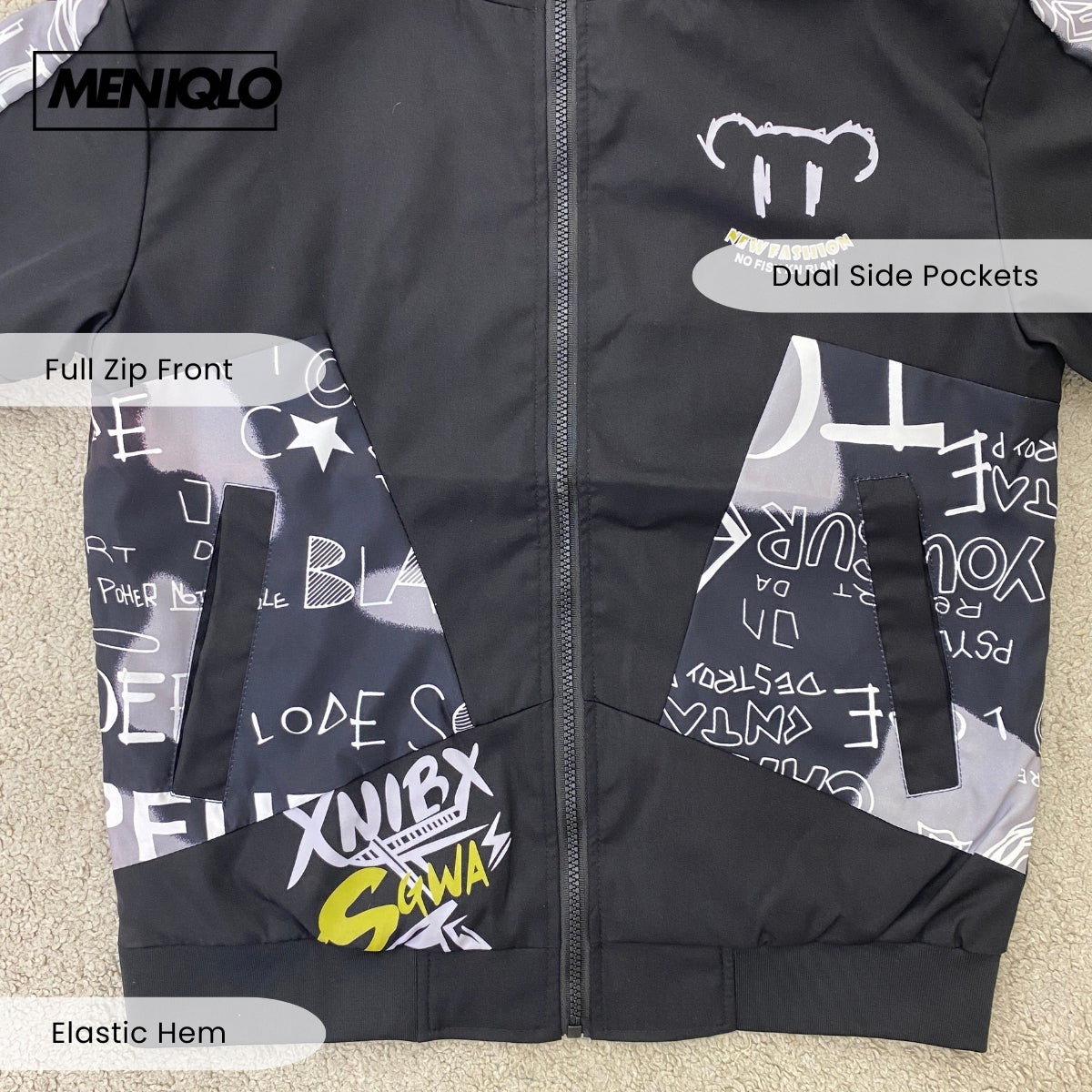 MENIQLO EDWARD URBAN STREET GRAPHIC HOODIE JACKET - MAC1016