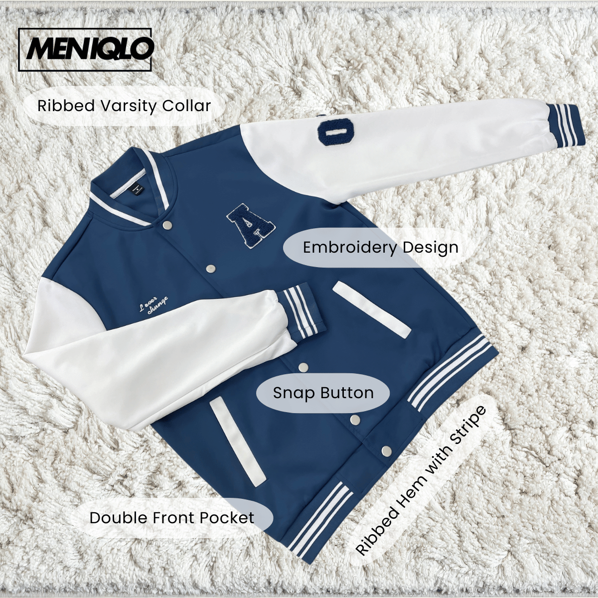 MENIQLO KAEL VARSITY BOMBER JACKET MEN STREETWEAR - MAC1014