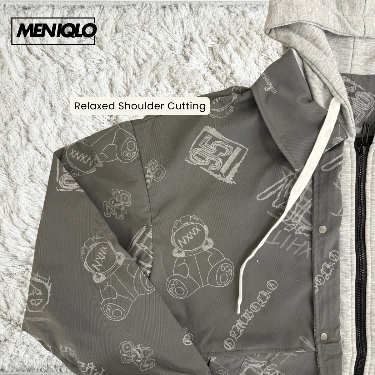 MENIQLO HAFIZ URBAN GRAFFITI HOODED COACH JACKET - MAC1017 (SW222)