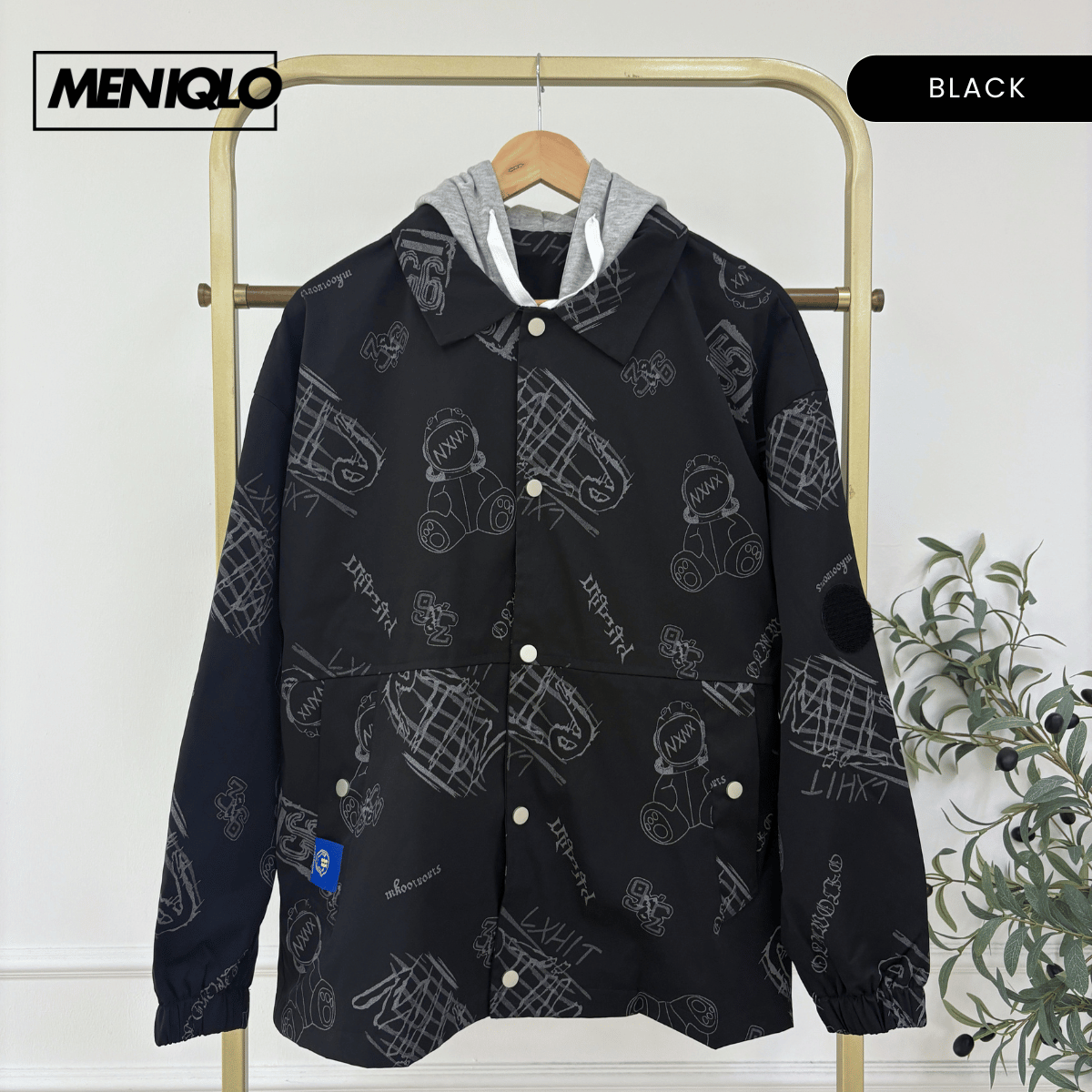MENIQLO HAFIZ URBAN GRAFFITI HOODED COACH JACKET - MAC1017 (SW222)