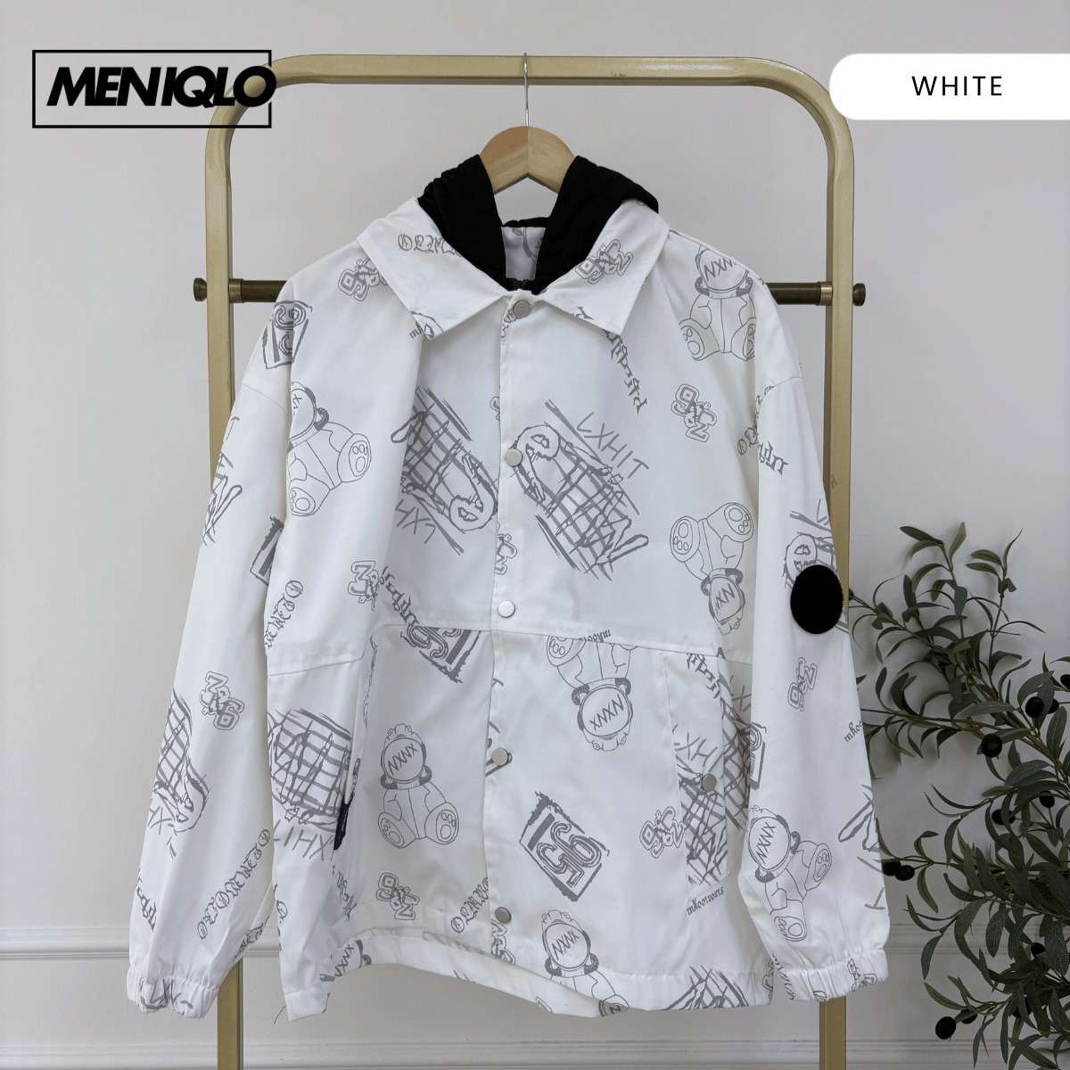 MENIQLO HAFIZ URBAN GRAFFITI HOODED COACH JACKET - MAC1017 (SW222)