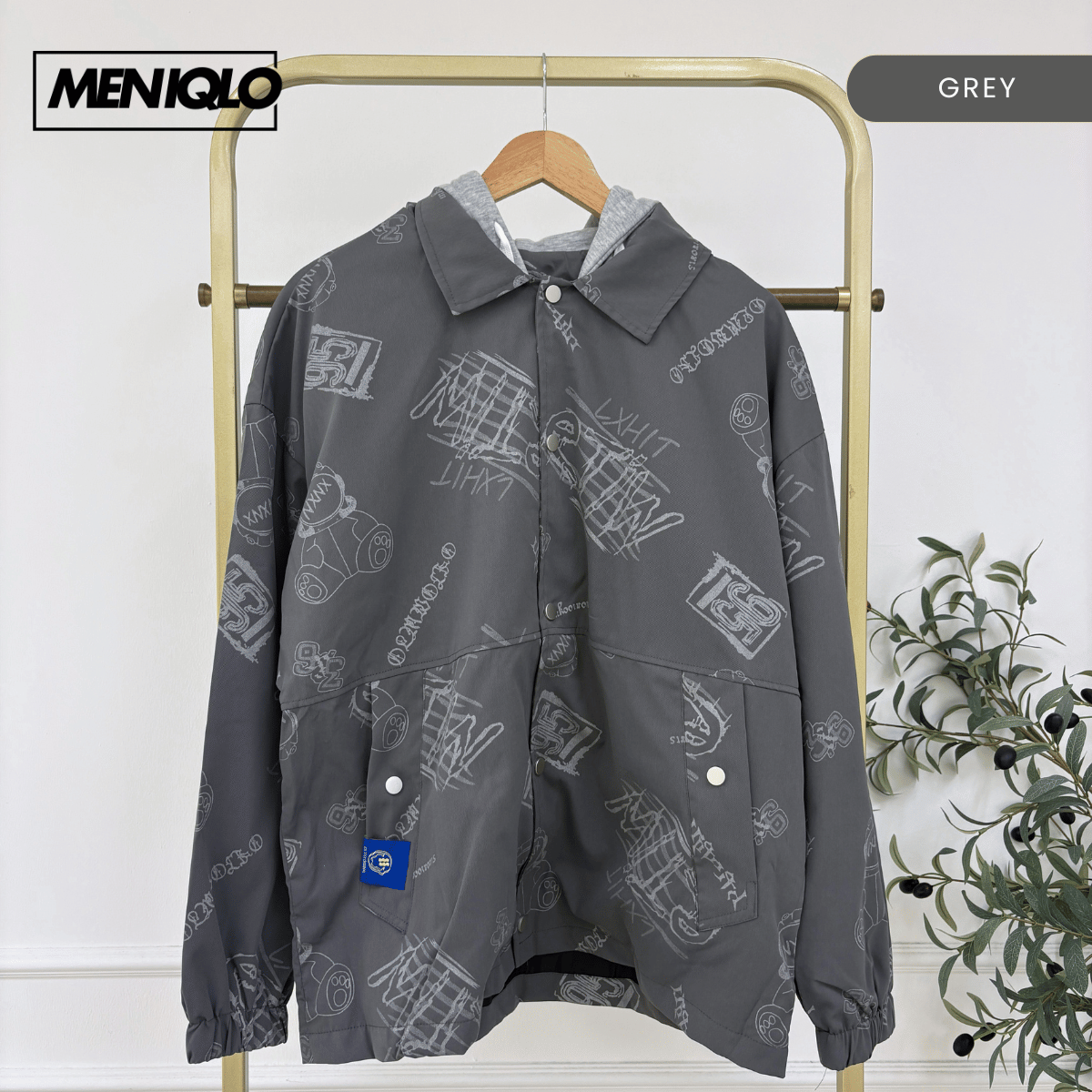 MENIQLO HAFIZ URBAN GRAFFITI HOODED COACH JACKET - MAC1017 (SW222)