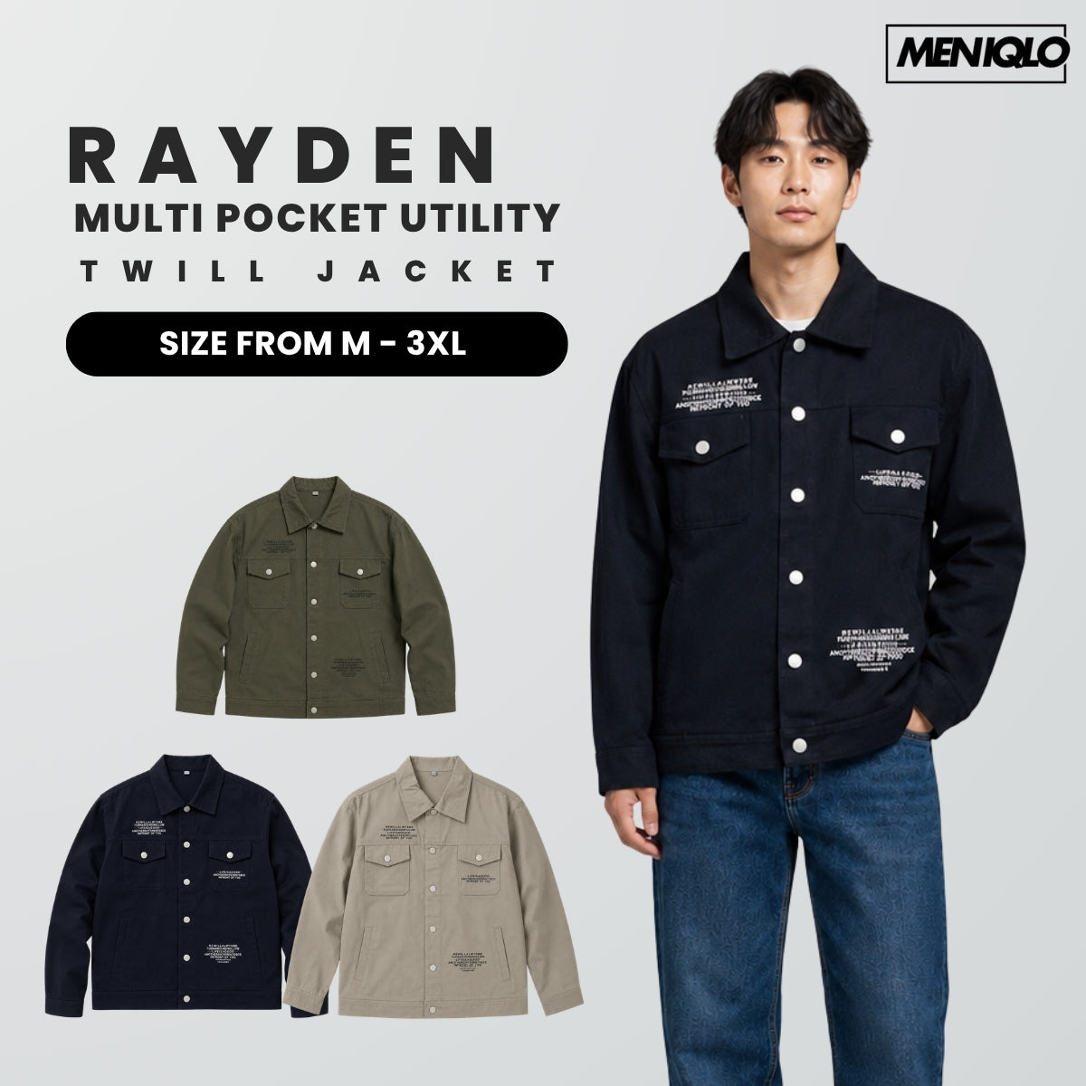 MENIQLO RAYDEN MULTI POCKET UTILITY TWILL JACKET - MAC1018 (SW6608)