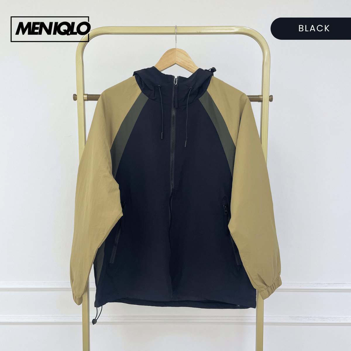 MENIQLO RYZAL COLOUR BLOCK HOODED WINDBREAKER JACKET - MAC1021 (J6051)
