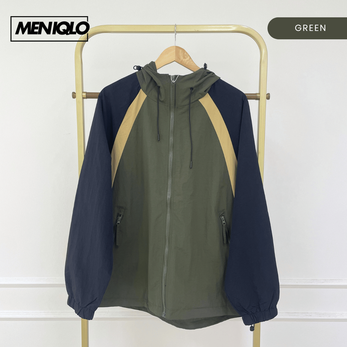 MENIQLO RYZAL COLOUR BLOCK HOODED WINDBREAKER JACKET - MAC1021 (J6051)
