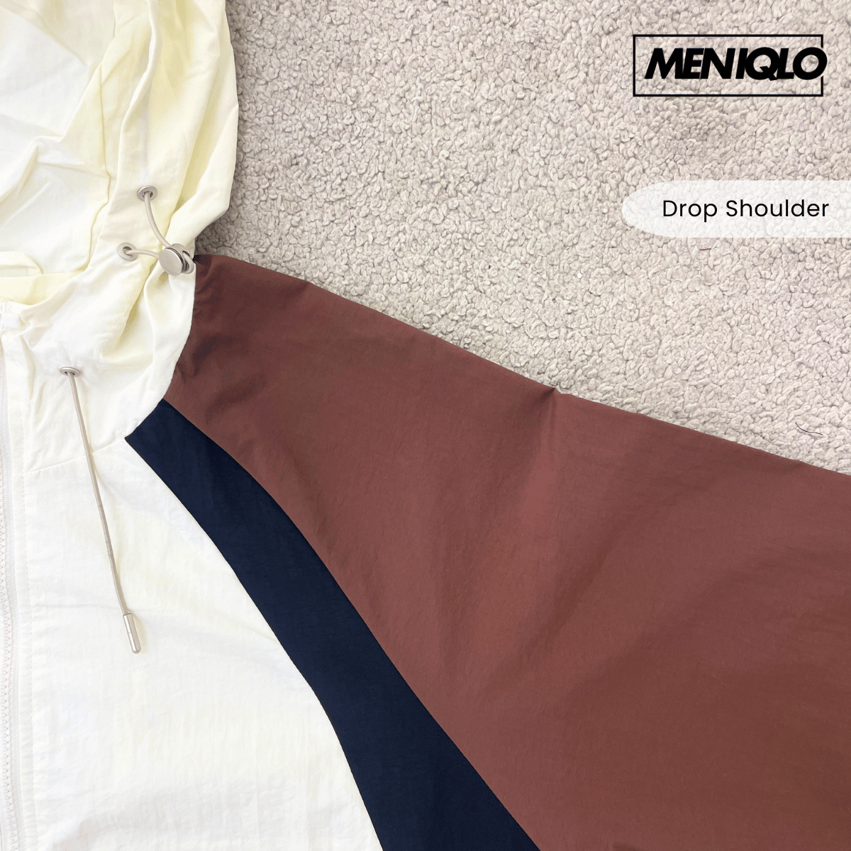 MENIQLO RYZAL COLOUR BLOCK HOODED WINDBREAKER JACKET - MAC1021 (J6051)