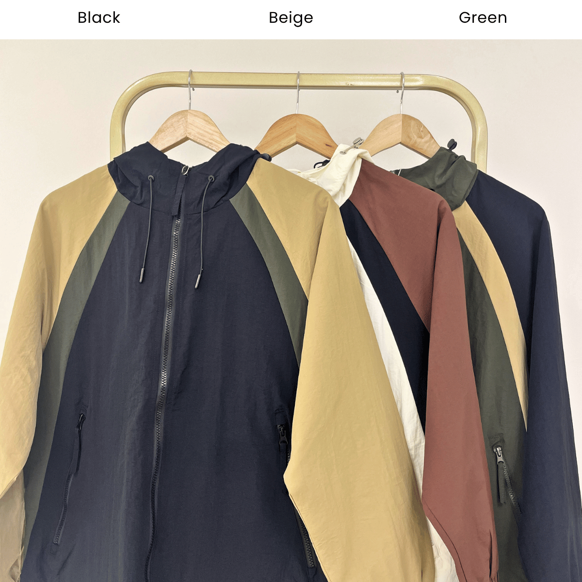 MENIQLO RYZAL COLOUR BLOCK HOODED WINDBREAKER JACKET - MAC1021 (J6051)