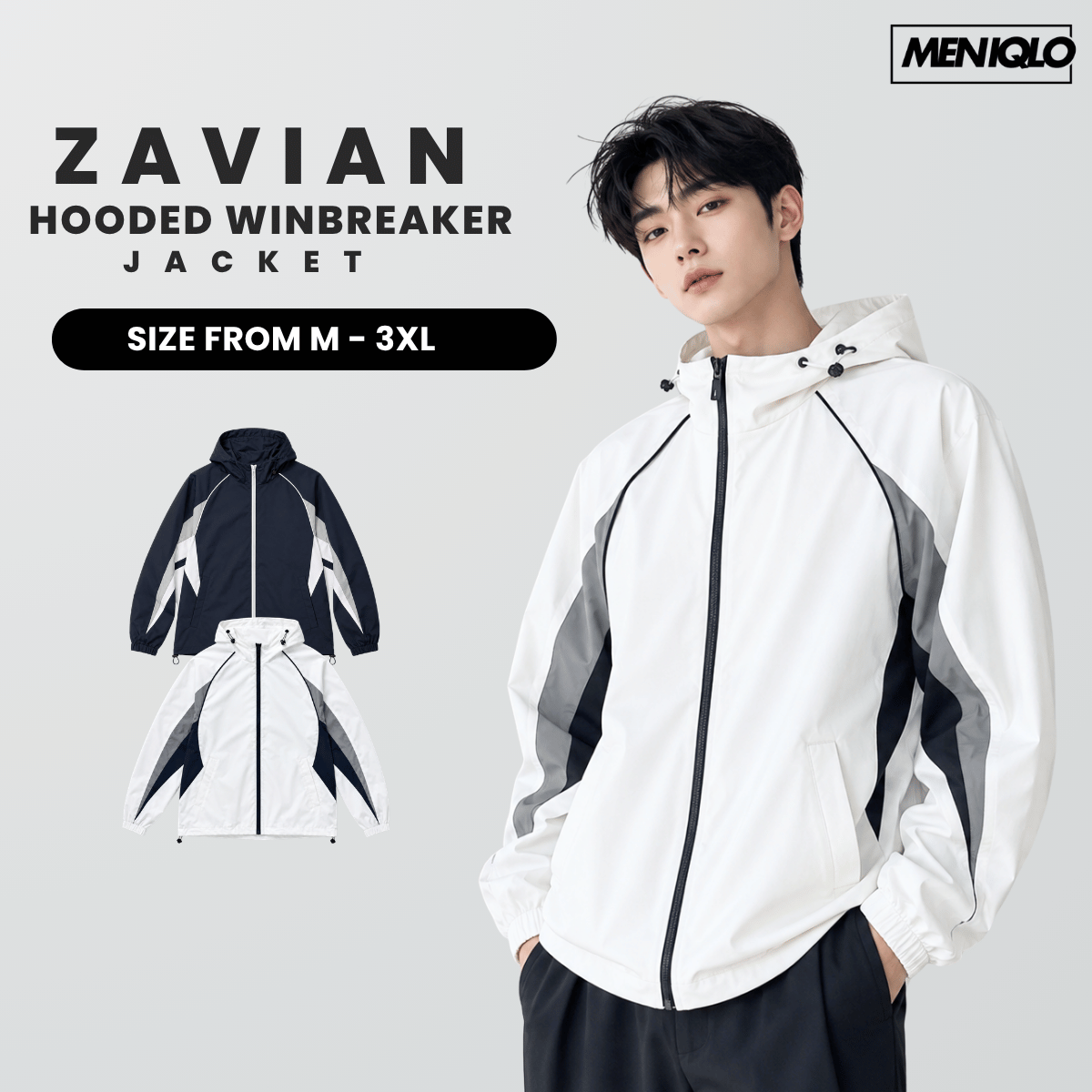 MENIQLO ZAVIAN HOODED WINDBREAKER JACKET-MAC1023(J6062)