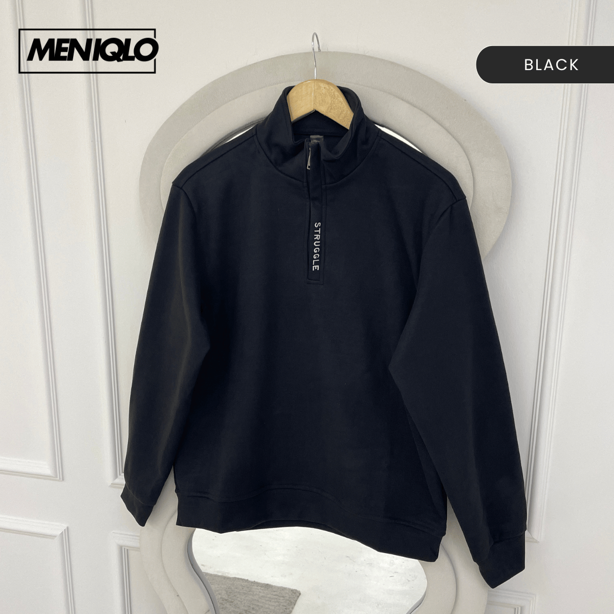 MENIQLO EMRY MEN'S CASUAL PULLOVER HALF ZIPPER LONG SLEEVES - MAC1024