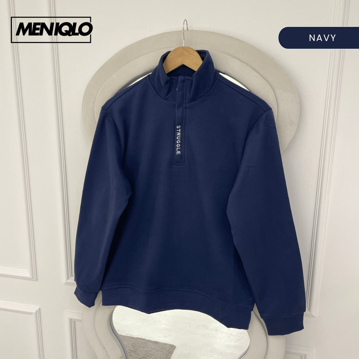 MENIQLO EMRY MEN'S CASUAL PULLOVER HALF ZIPPER LONG SLEEVES - MAC1024