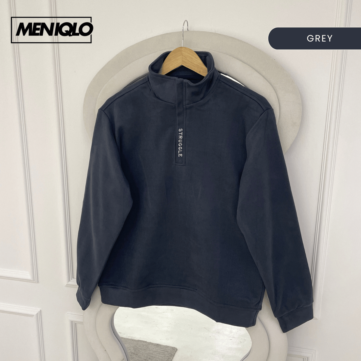 MENIQLO EMRY MEN'S CASUAL PULLOVER HALF ZIPPER LONG SLEEVES - MAC1024