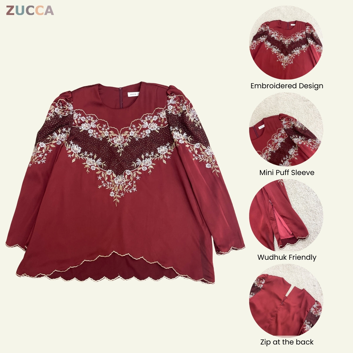 [JOM RAYA 2026] ZUCCA LYSHA CLASSIC LUXE EMBROIDERED MODERN KURUNG – MARAYA009