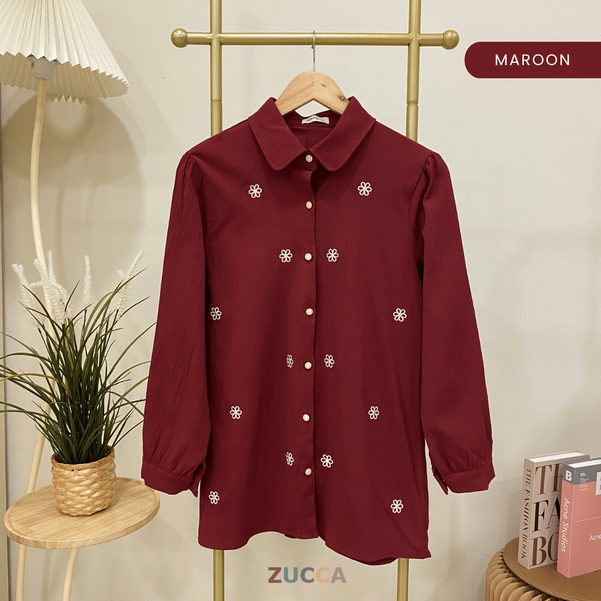 ZUCCA DILLA KEMEJA BERBUTANG PENUH DENGAN SULAMAN - DM251