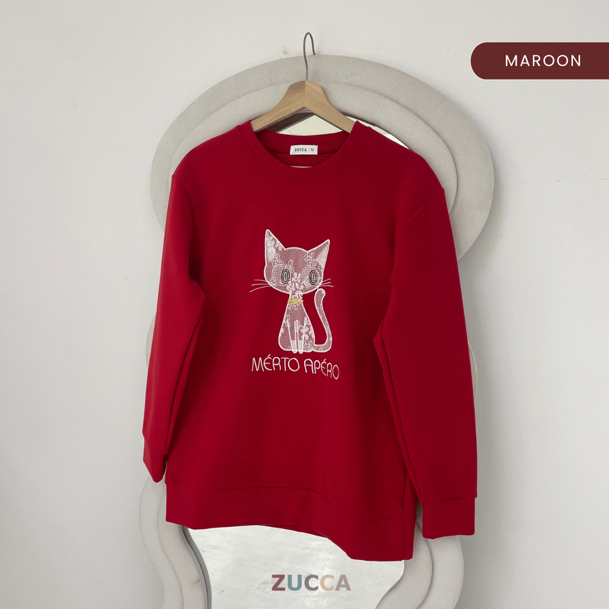 ZUCCA LAVEENA SWEET CAT CASUAL SWEATSHIRT - MA151