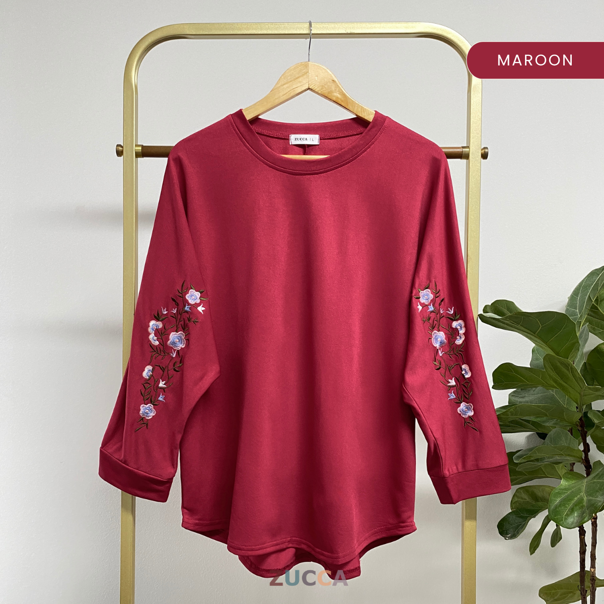 ZUCCA DANIS BAJU KASUAL SULAMAN FLORAL LENGAN PANJANG - DM276 BAJU WANITA