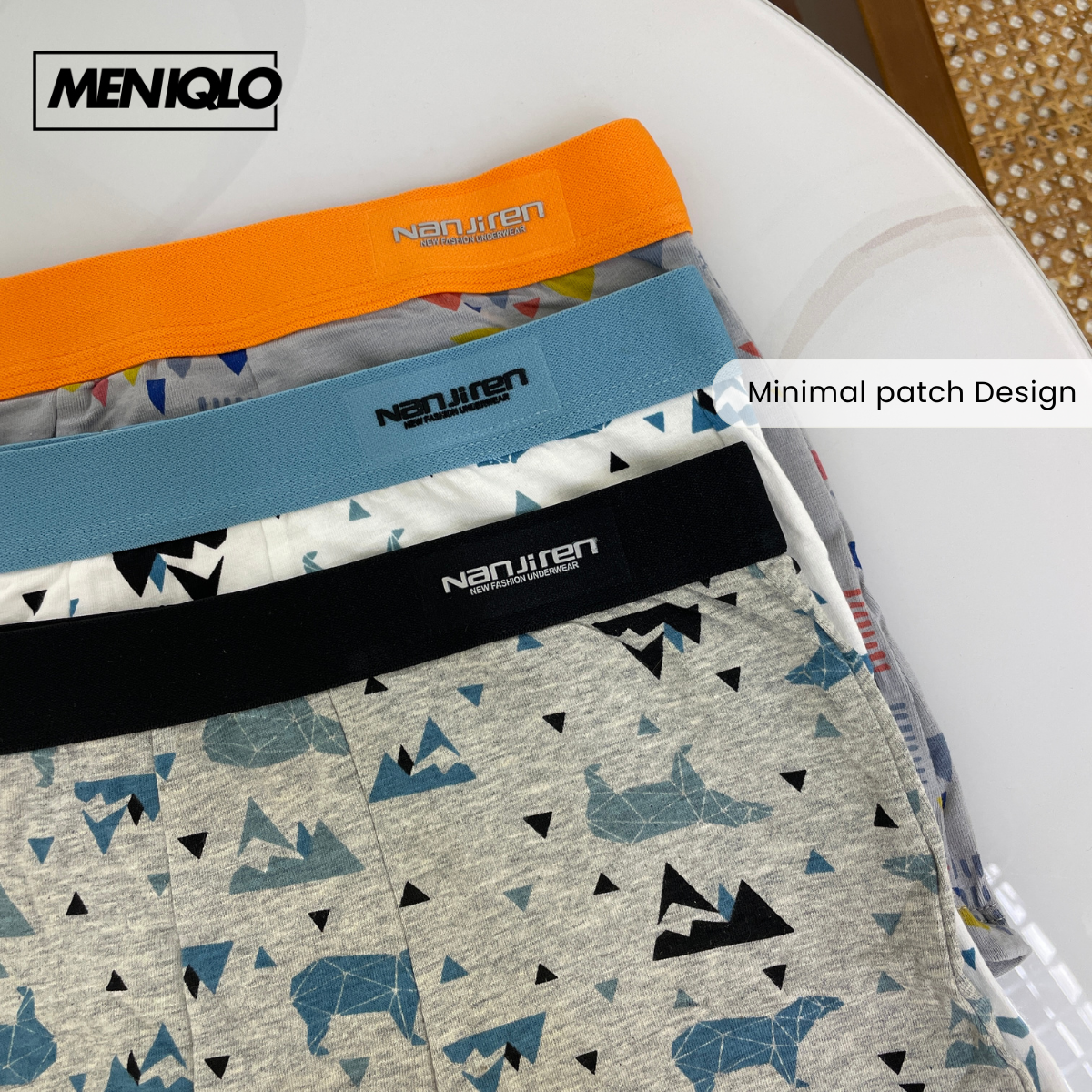MENIQLO BOXER MEN [PLAIN  A - K] BREATHABLE SOFT COTTON SAIZ M - 6XL- MAU001
