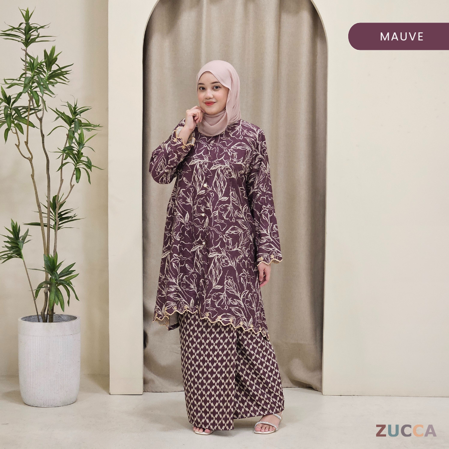 Kamalia Raya Kurung Kebarung Riau Modern Sulam Floral - H002