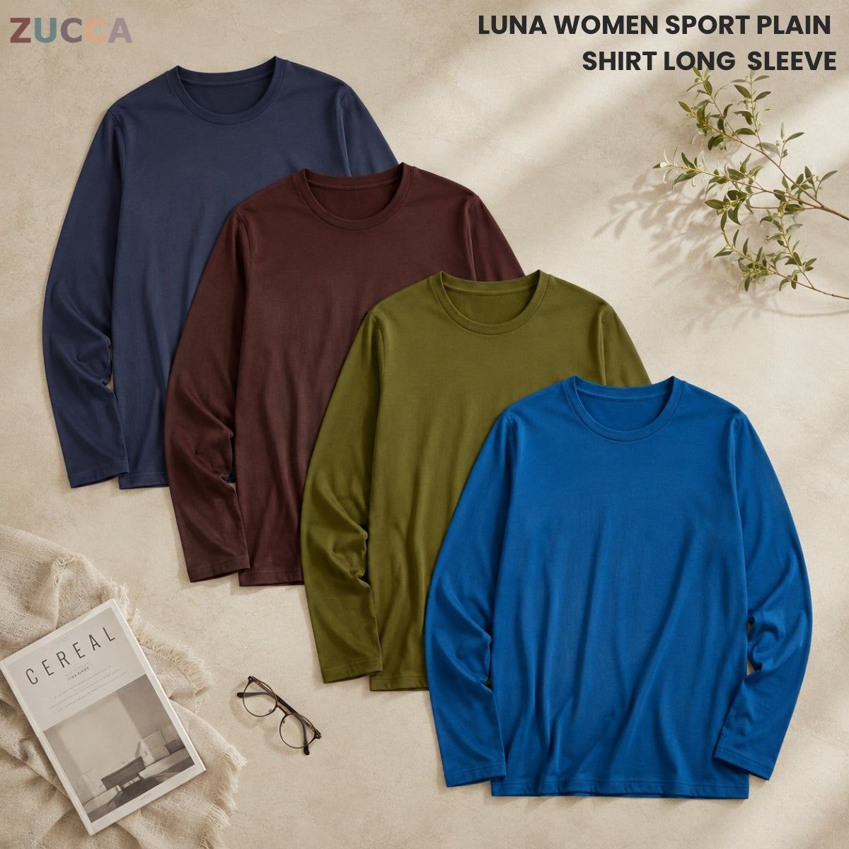 ZUCCA LUNA PLAIN SHIRT LENGAN PANJANG XS-6XL- MC1022