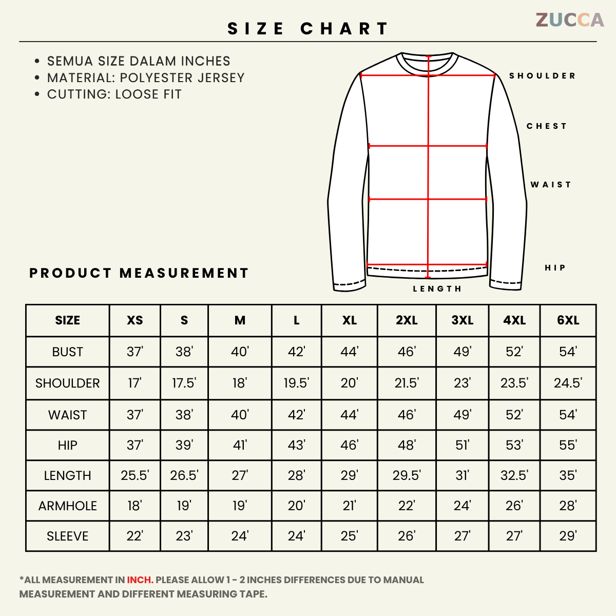 ZUCCA NOVELLA PLAIN SHIRT LENGAN PANJANG XS-6XL- MC1022