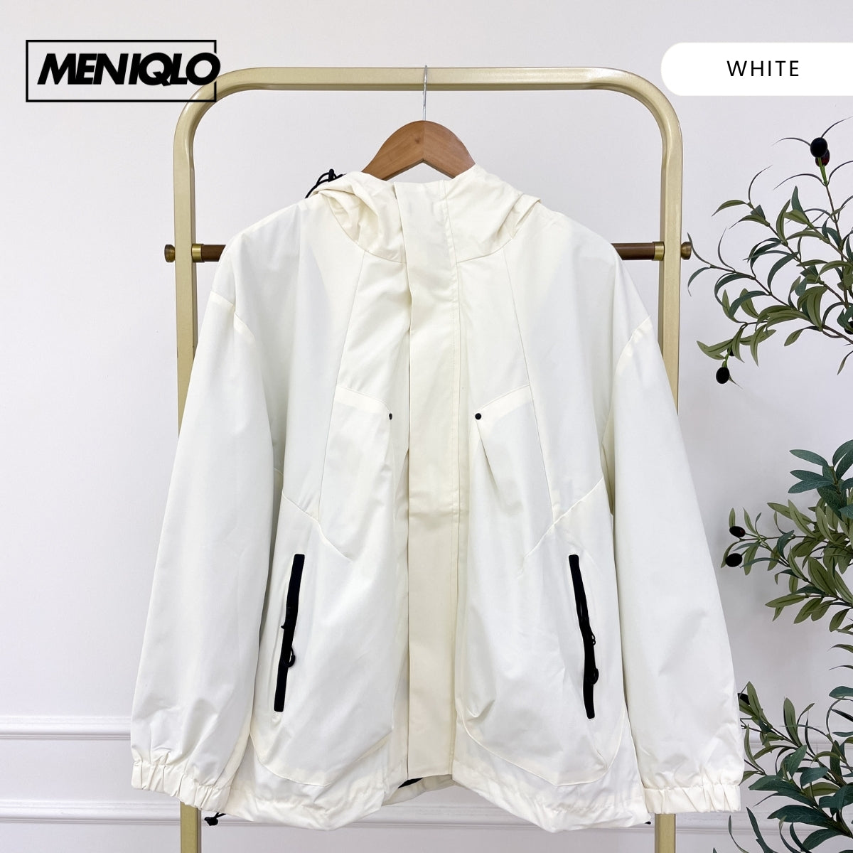 MENIQLO ADAM MEN WINDBREAKER FULL ZIP HOOD - MC1023